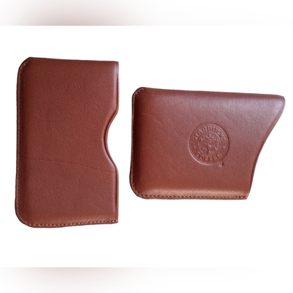 Starbucks Accessories - Vintage Starbucks Two Part Molded Leather Business Card Case Rare Item